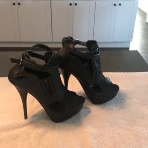 Black peep toe heels